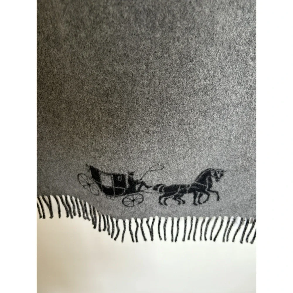 NWT Coach Women's 4622 Double Face Oversized Fringe Scarf Wrap Wool Italy